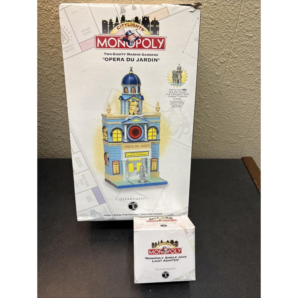 Dept 56 Monopoly Marvin‎ Gardens Opera Du Jardin 280 City Lights Series Building